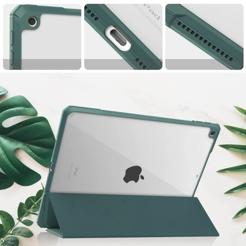 Kup Carcasă Bizon Tab Clear Matt Apple iPad 9/8/7 10.2 2021/2020/2019 verde închis - BIZ49 - {ean13} - Sklep Home Screen