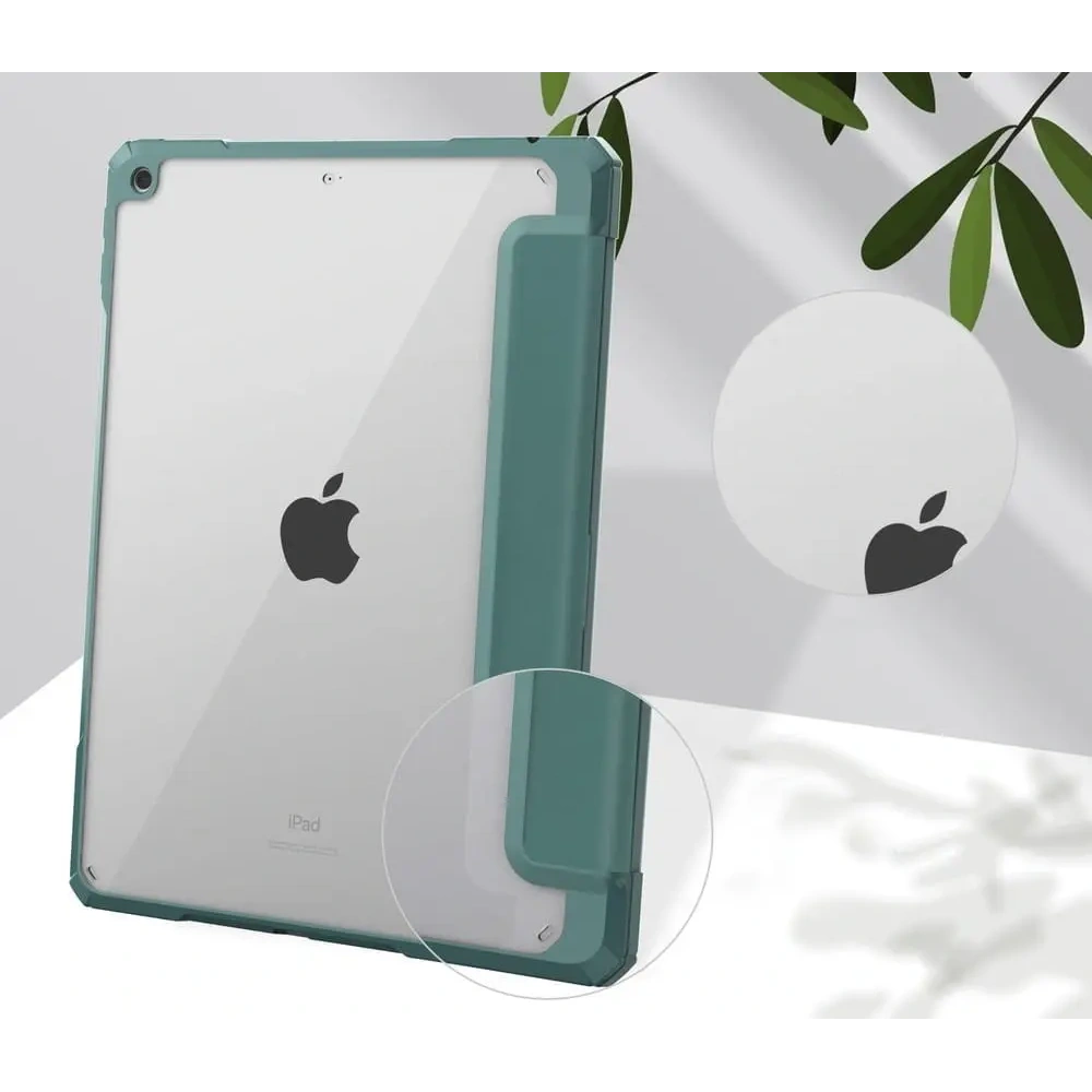 Etui Bizon Case Tab Clear Matt do Apple iPad 9/8/7 10.2 2021/2020/2019 ciemnozielone