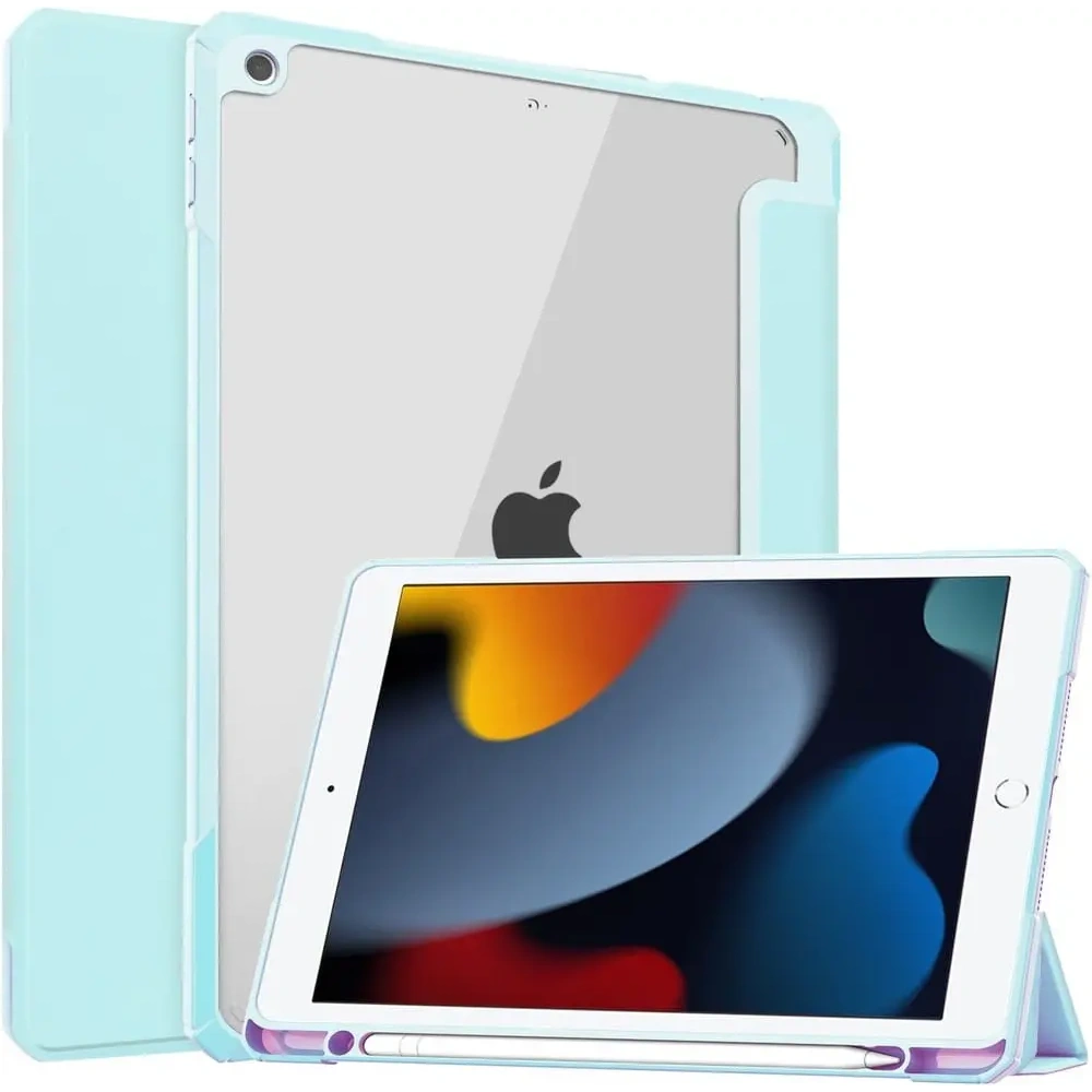 Etui Bizon Case Tab Clear Matt do Apple iPad 9/8/7 10.2 2021/2020/2019 błękitne