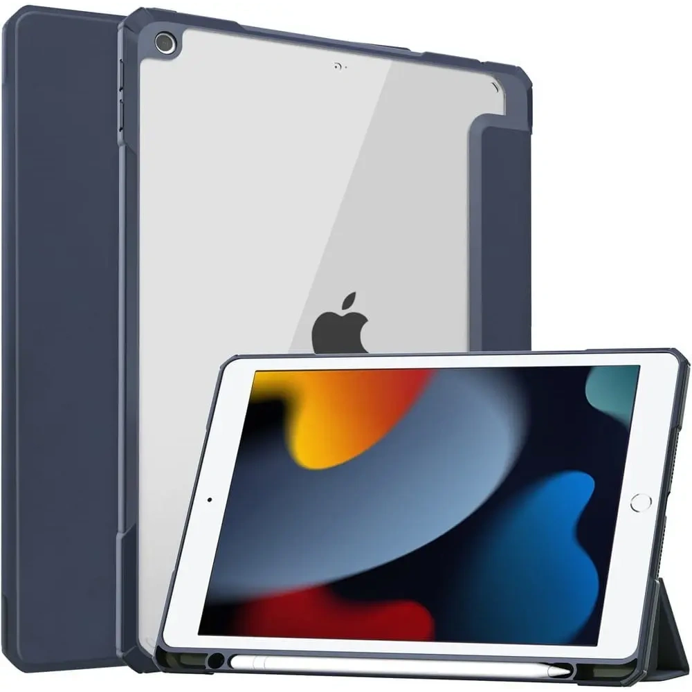 Etui Bizon Case Tab Clear Matt do Apple iPad 9/8/7 10.2 2021/2020/2019 granatowe