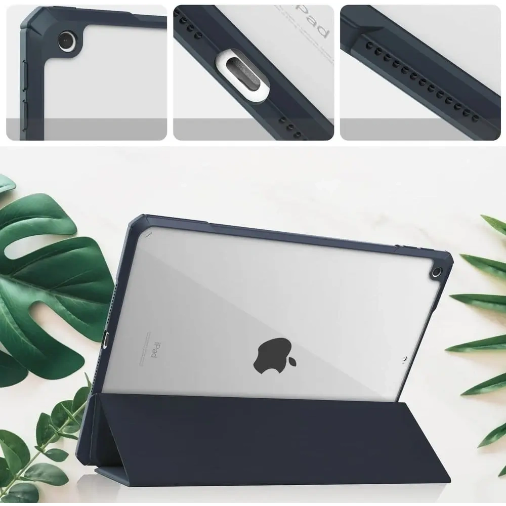 Etui Bizon Case Tab Clear Matt do Apple iPad 9/8/7 10.2 2021/2020/2019 granatowe