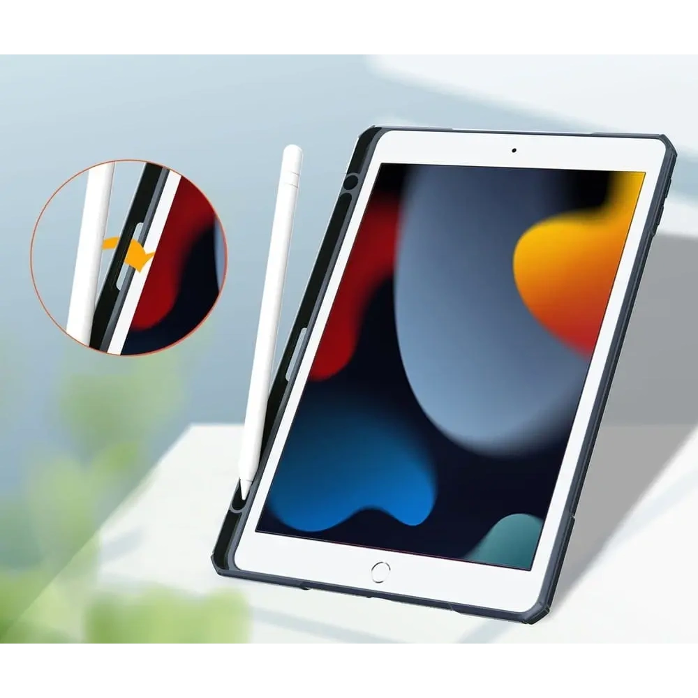 Etui Bizon Case Tab Clear Matt do Apple iPad 9/8/7 10.2 2021/2020/2019 granatowe