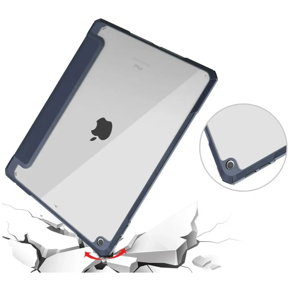 Etui Bizon Case Tab Clear Matt do Apple iPad 9/8/7 10.2 2021/2020/2019 granatowe