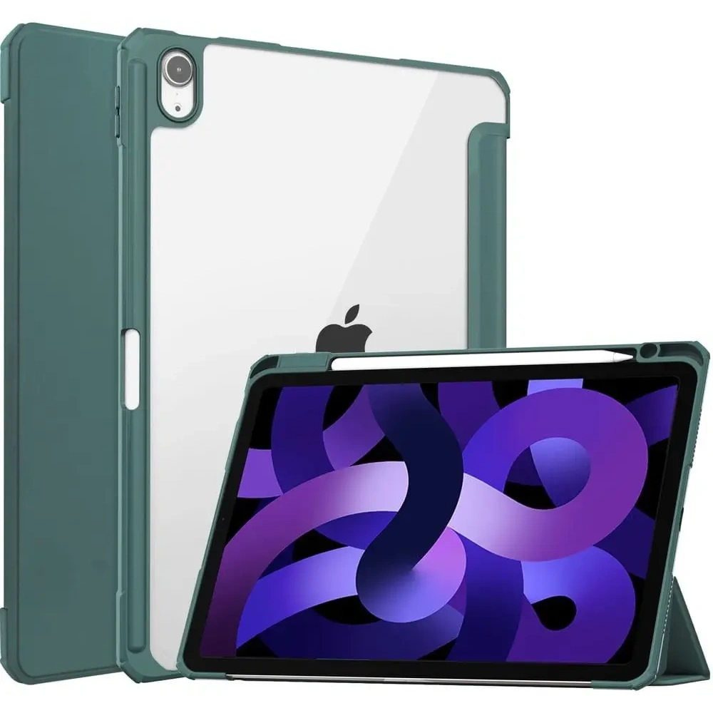 Etui Bizon Case Tab Clear Matt do Apple iPad Air 6 / Air 5 / Air 4 / iPad Pro 11 2018 ciemnozielone