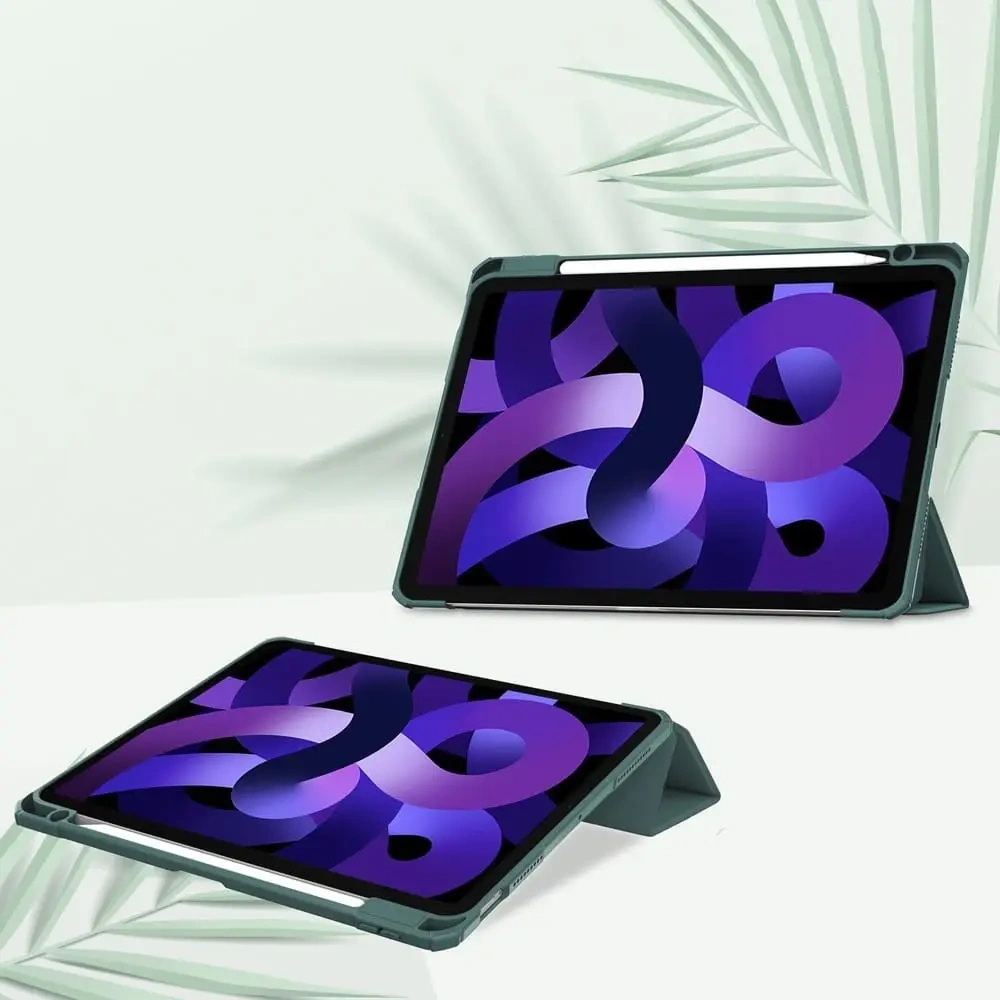 Etui Bizon Case Tab Clear Matt do Apple iPad Air 6 / Air 5 / Air 4 / iPad Pro 11 2018 ciemnozielone