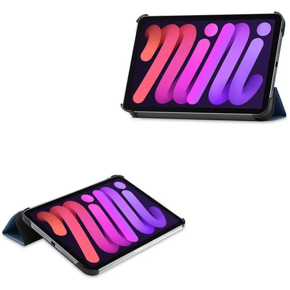 Etui Bizon Case Tab Croc do Apple iPad Mini (A17 Pro) 2024 / iPad Mini 6 2021 granatowe