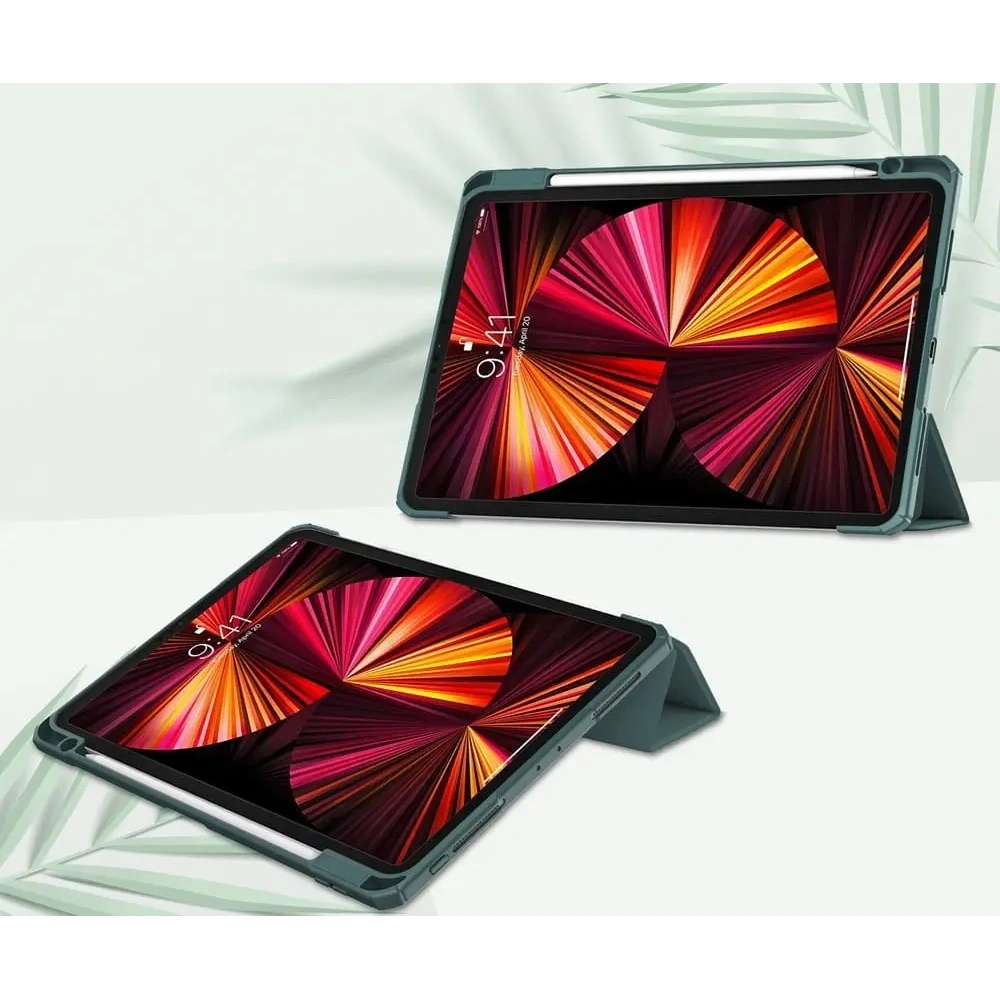 Etui Bizon Case Tab Clear Matt do Apple iPad Pro 11 2022/2021/2020/2018 ciemnozielone