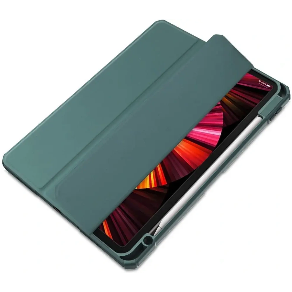 Etui Bizon Case Tab Clear Matt do Apple iPad Pro 11 2022/2021/2020/2018 ciemnozielone