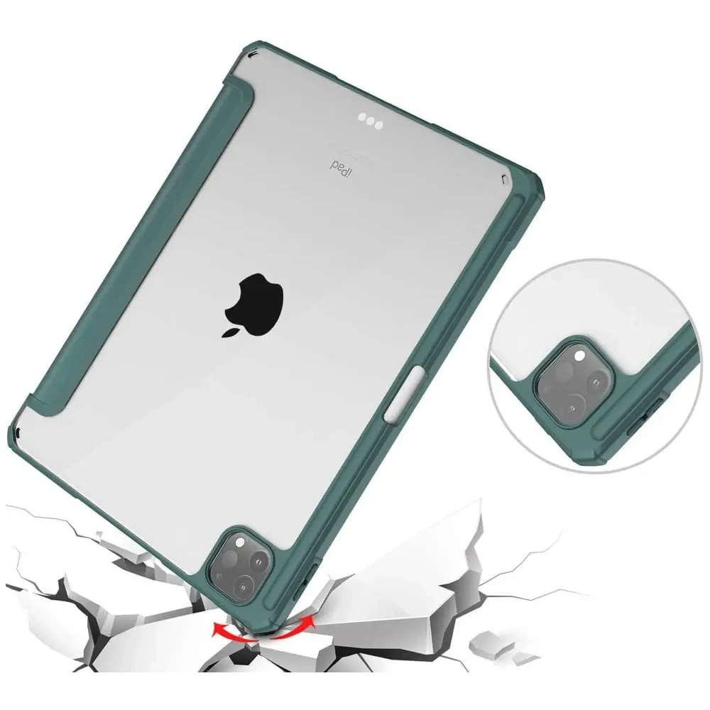 Etui Bizon Case Tab Clear Matt do Apple iPad Pro 11 2022/2021/2020/2018 ciemnozielone