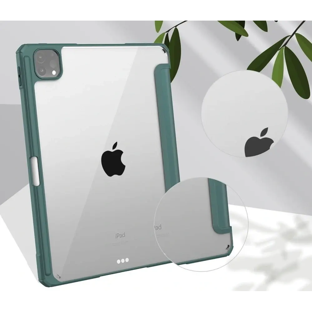 Etui Bizon Case Tab Clear Matt do Apple iPad Pro 11 2022/2021/2020/2018 ciemnozielone