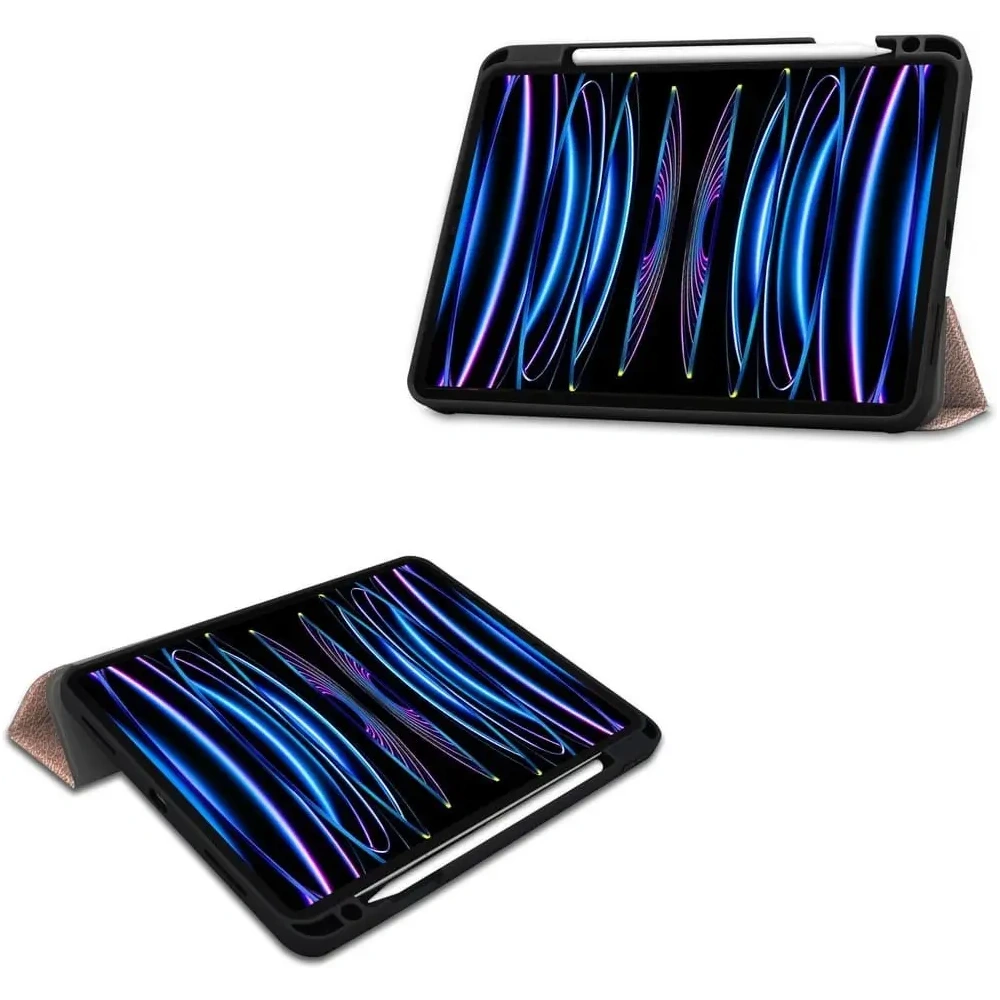 Etui Bizon Case Tab Lizard do Apple iPad Pro 11 2022/2021/2020/2018 różowozłote