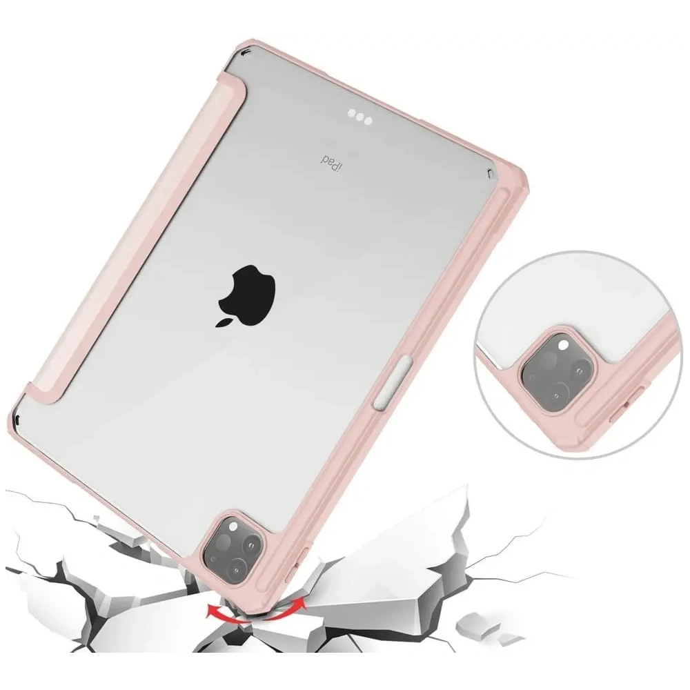 Etui Bizon Case Tab Clear Matt do Apple iPad Pro 11 2022/2021/2020/2018 różowozłote