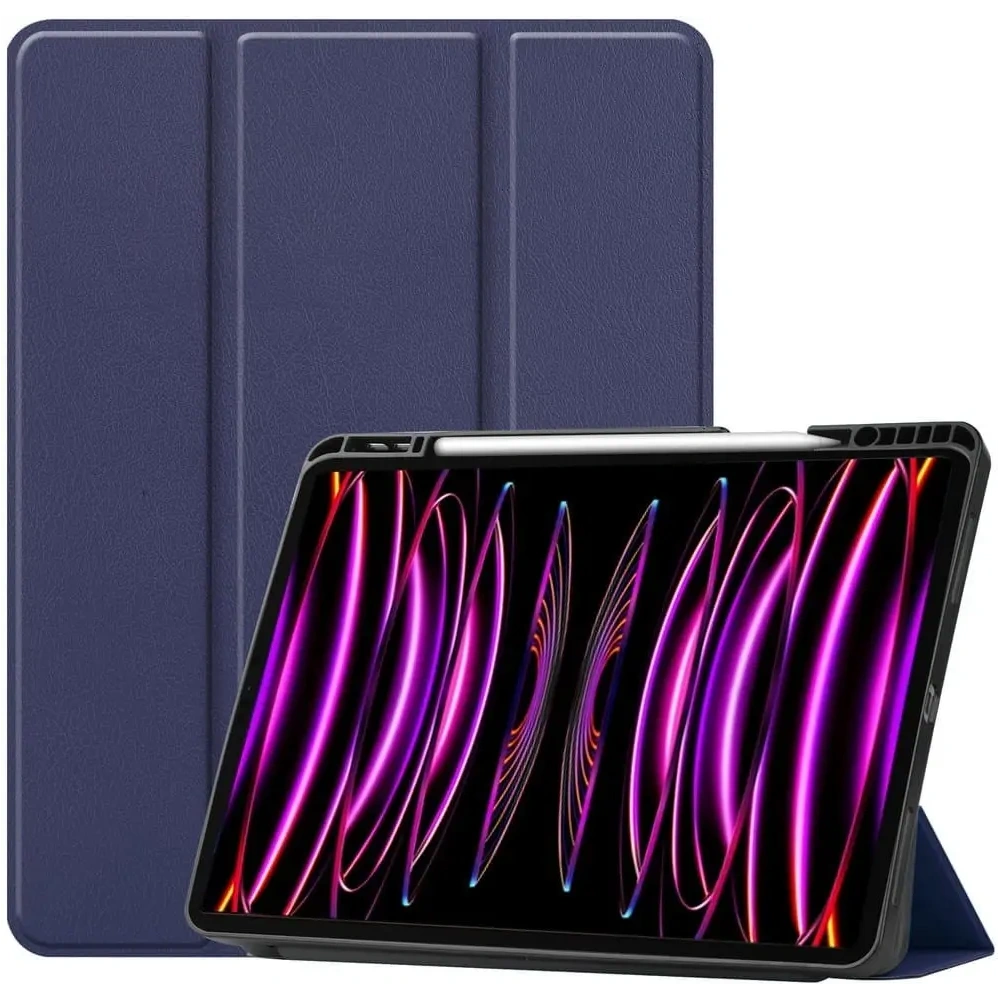 Etui Bizon Case Tab Lizard do Apple iPad Pro 12.9 2022/2021/2020/2018 granatowe
