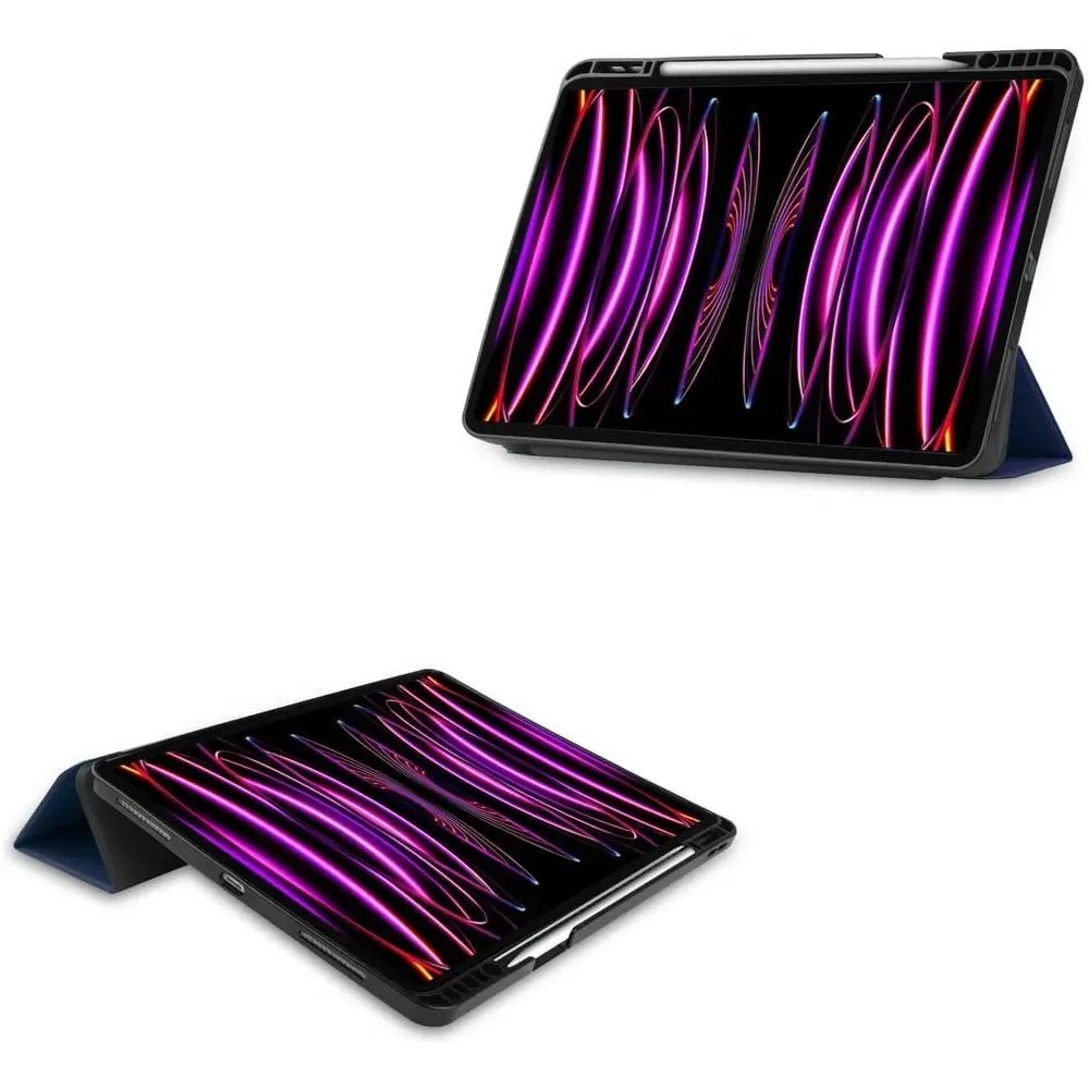Etui Bizon Case Tab Lizard do Apple iPad Pro 12.9 2022/2021/2020/2018 granatowe