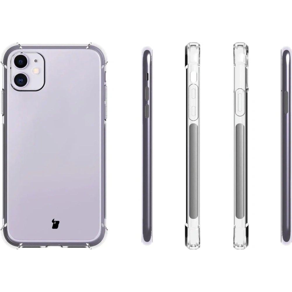 Etui + 2x szkło na ekran + obiektyw Bizon Case Clear Pack do Apple iPhone 11 przezroczyste