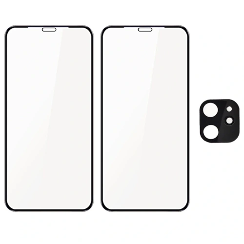 Kup Bizon Glass Edge CF gehärtetes Glas - [2 PACK] + Linsenschutz Apple iPhone 11 schwarz - BIZ95 - {ean13} - Sklep Home Screen