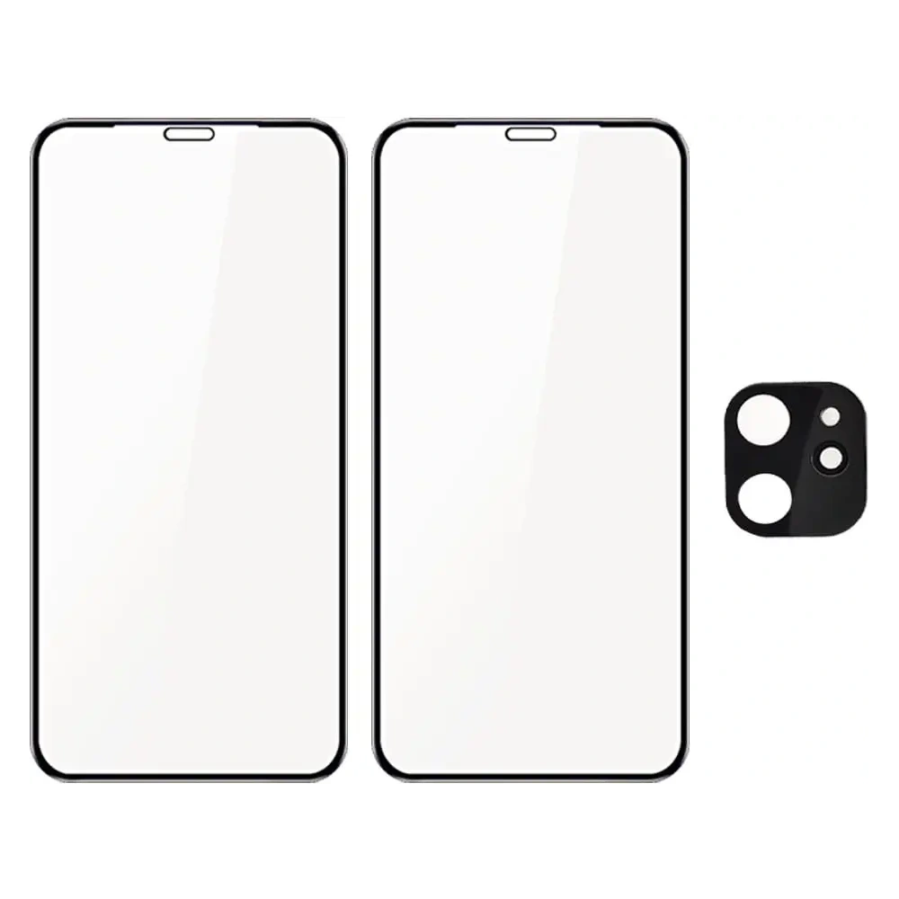 Szkło hartowane Bizon Glass Edge CF - [2 PACK] + ochrona na obiektyw Apple iPhone 11 czarne