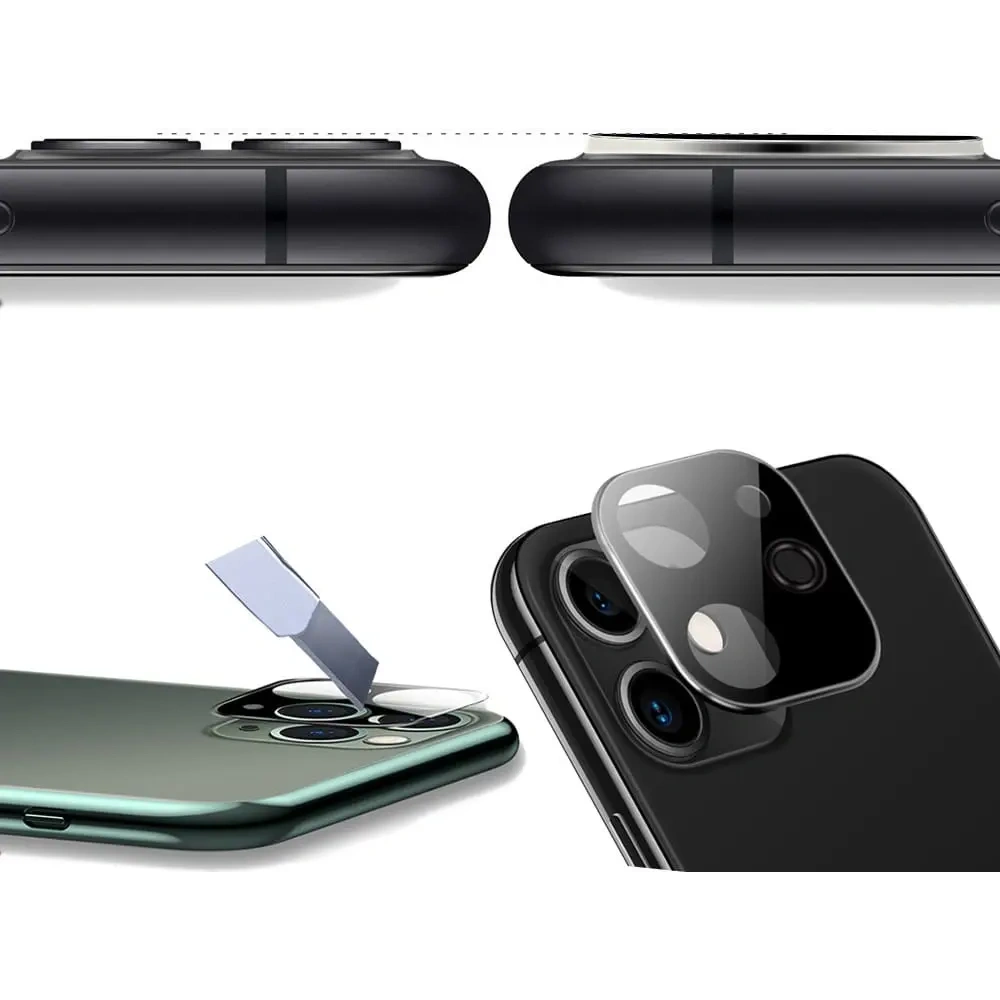 Szkło hartowane Bizon Glass Edge CF - [2 PACK] + ochrona na obiektyw Apple iPhone 11 czarne