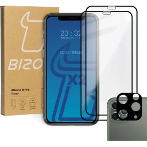 Kup Sklo tvrzené Bizon Glass Edge - [2 PACK] + ochrana na objektiv Apple iPhone 11 Pro černé - BIZ98 - {ean13} - Sklep Home Screen