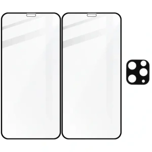 Kup Szkło hartowane Bizon Glass Edge - [2 PACK] + ochrona na obiektyw Apple iPhone 11 Pro czarne - BIZ98 - {ean13} - Sklep Home Screen