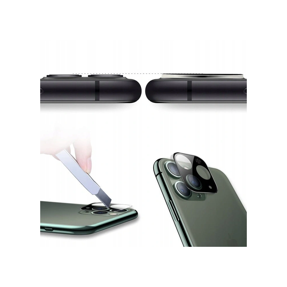 Szkło hartowane Bizon Glass Edge - [2 PACK] + ochrona na obiektyw Apple iPhone 11 Pro czarne