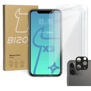 Kup Tvrzené sklo Bizon Glass Clear - 3 ks + objektiv Apple iPhone 11 Pro - BIZ99 - {ean13} - Sklep Home Screen
