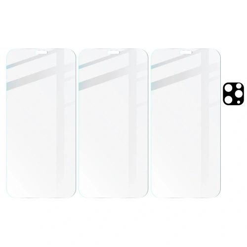 Kup Bizon Glas Klar gehärtetes Glas - 3 Stück. + Linsenglas Apple iPhone 11 Pro - BIZ99 - {ean13} - Sklep Home Screen