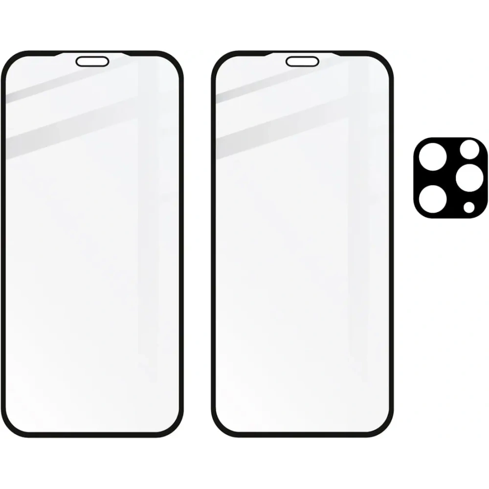 Szkło hartowane Bizon Glass Edge CF - [2 PACK] + ochrona na obiektyw Apple iPhone 11 Pro Max czarne