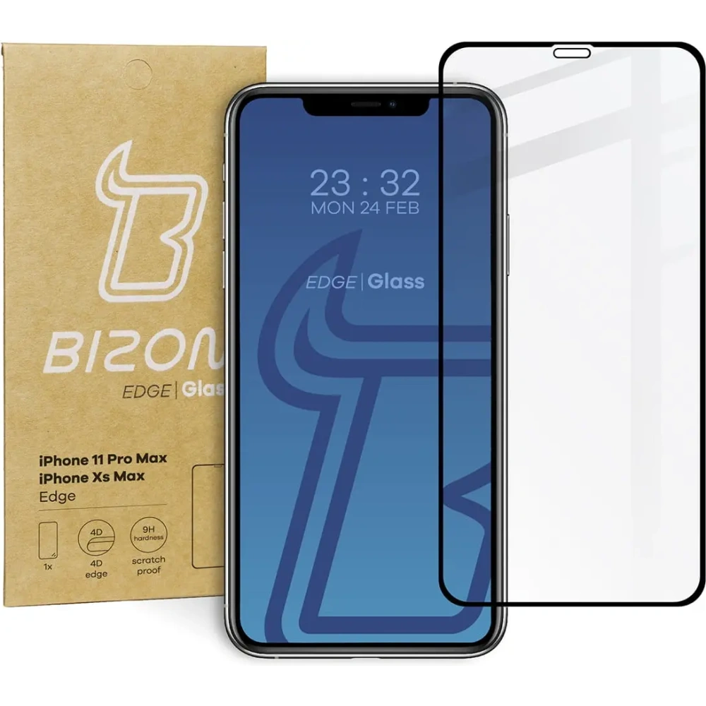 Szkło hartowane Bizon Glass Edge do Apple iPhone 11 Pro Max / Xs Max czarne