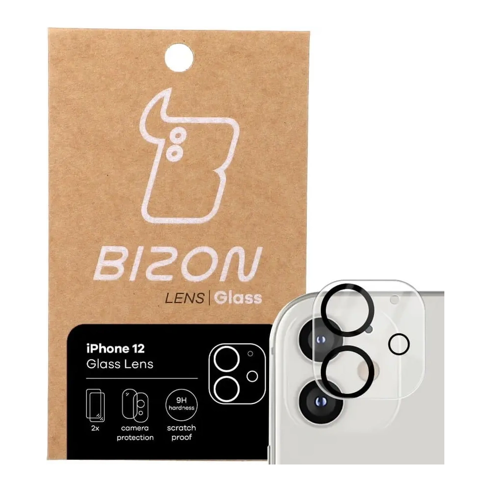 Szkło na aparat Bizon Glass Lens do Apple iPhone 12 [2 PACK]