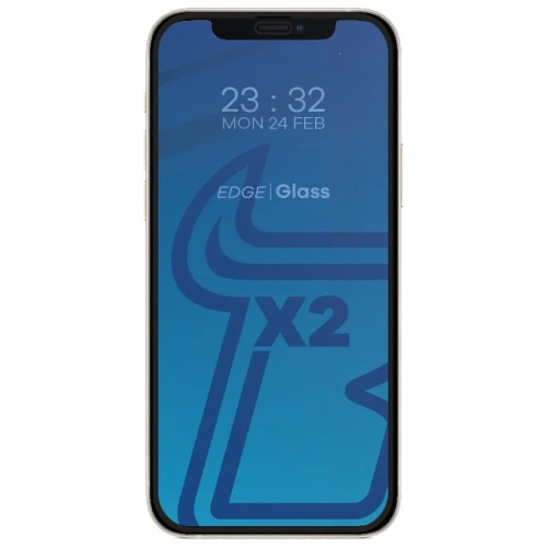 Kup Bizon Glass Edge CF edzett üveg - [2 Csomag] + lencsevédő Apple iPhone 12 fekete - BIZ117 - {ean13} - Sklep Home Screen