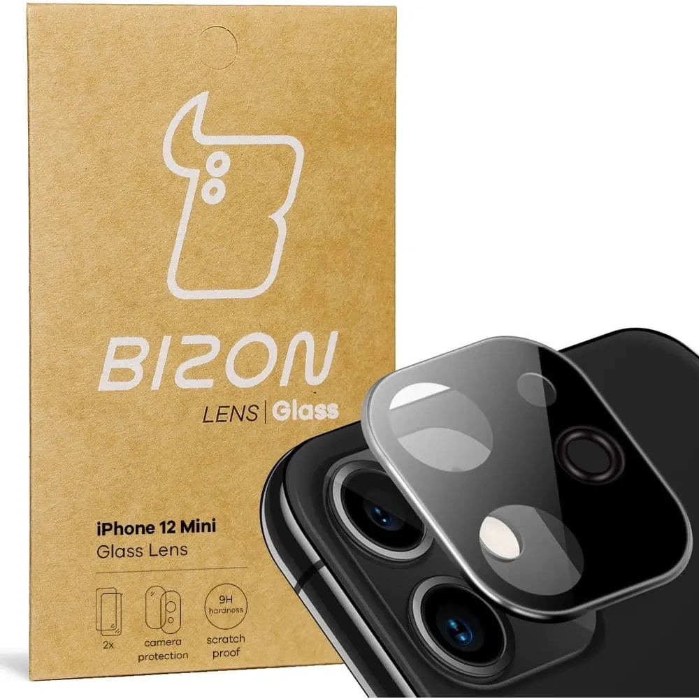 Szkło na aparat Bizon Glass Lens do Apple iPhone 12 Mini [2 PACK]