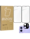 Bizon Glass Edge CF edzett üveg - [2 CSOMAG] + lencsevédő Apple iPhone 12 Mini fekete