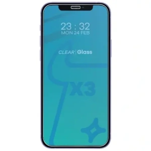 Kup Bizon Glas Klarglas gehärtetes Glas - 3 Stück + Linsenglas Apple iPhone 12 Mini - BIZ121 - {ean13} - Sklep Home Screen