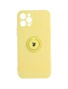 Etui Bizon Case Silicone Ring do Apple iPhone 12 Pro żółte