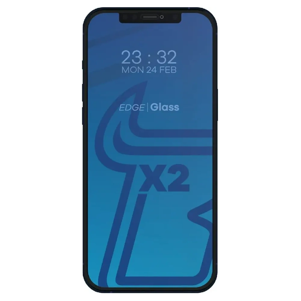 Szkło hartowane Bizon Glass Edge CF - [2 PACK] + ochrona na obiektyw Apple iPhone 12 Pro czarne