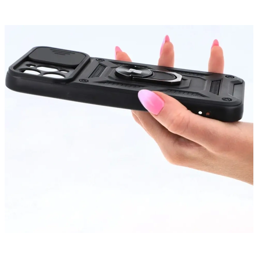 Etui Bizon Case CamShield Ring do Apple iPhone 12 Pro Max czarne