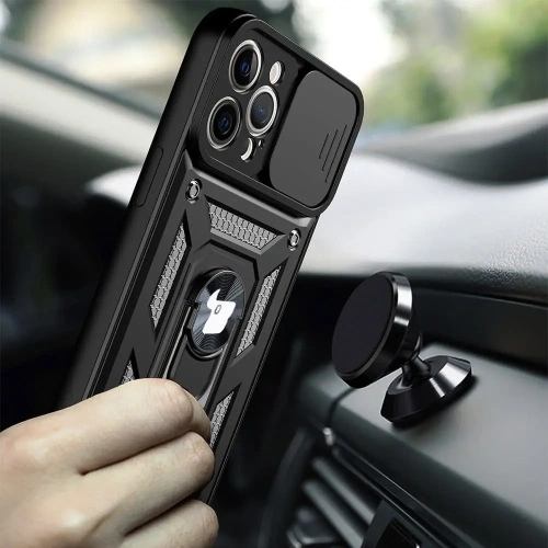 Kup Bizon Case CamShield Ring Apple iPhone 12 Pro Max fekete - BIZ128 - {ean13} - Sklep Home Screen