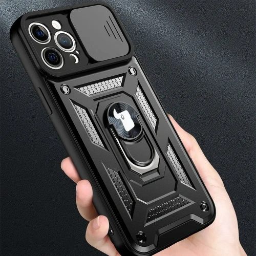 Kup Bizon Case CamShield Ring Apple iPhone 12 Pro Max negru - BIZ128 - {ean13} - Sklep Home Screen