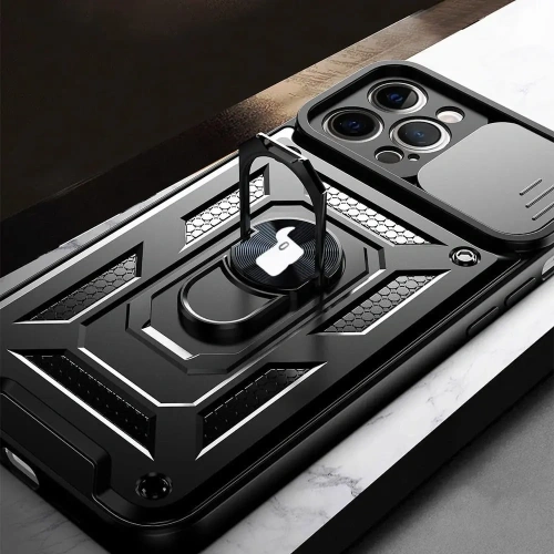 Kup Bizon Case CamShield Ring Apple iPhone 12 Pro Max negru - BIZ128 - {ean13} - Sklep Home Screen