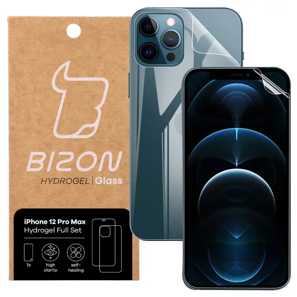 Folia hydrożelowa na tył i przód Bizon Glass Hydrogel Apple iPhone 12 Pro Max