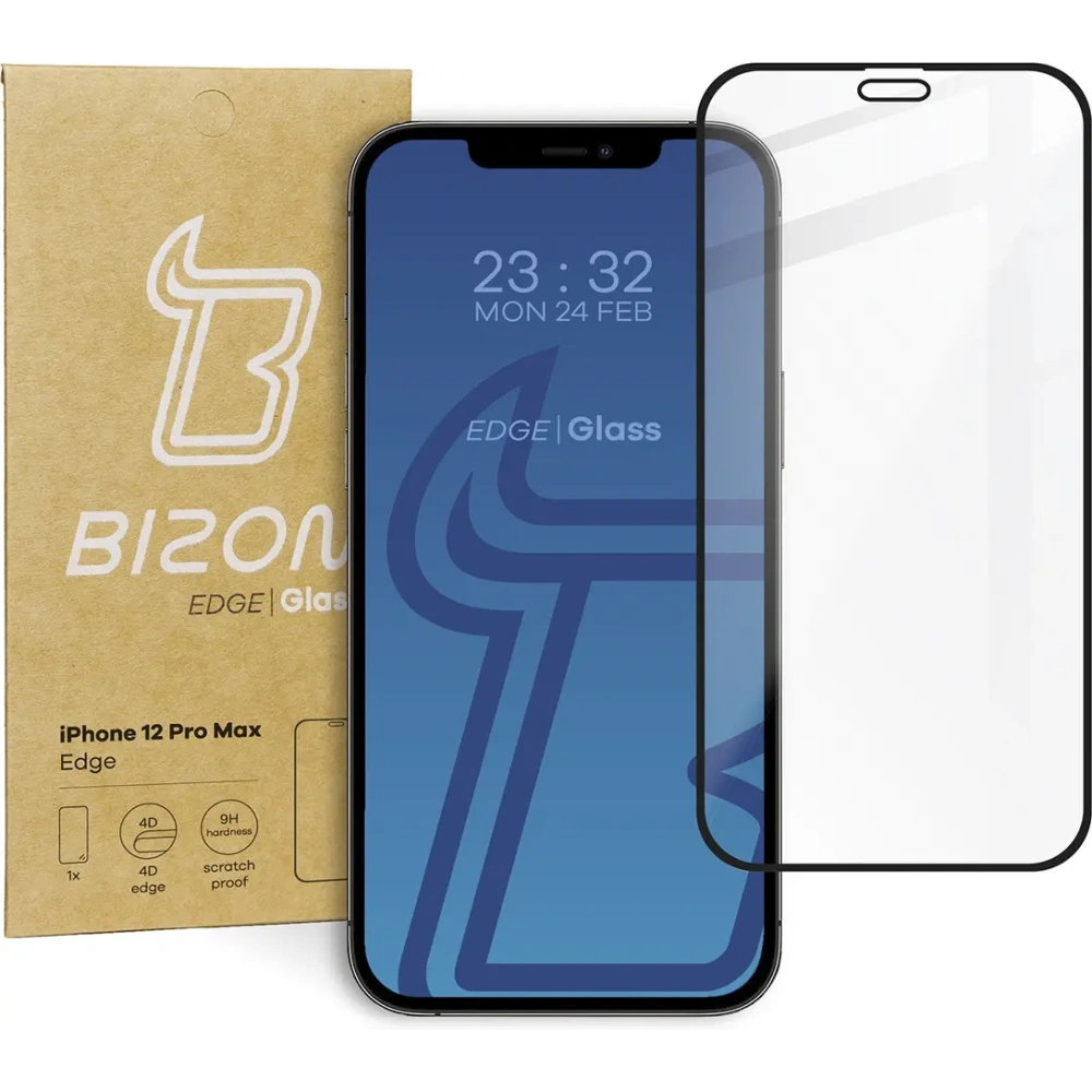 Szkło hartowane Bizon Glass Edge do Apple iPhone 12 Pro Max czarne