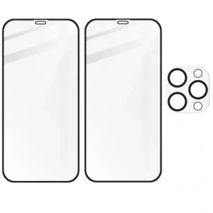 Kup Szkło hartowane Bizon Glass Edge CF - [2 PACK] + ochrona na obiektyw Apple iPhone 12 Pro Max czarne - BIZ134 - {ean13} - Sklep Home Screen