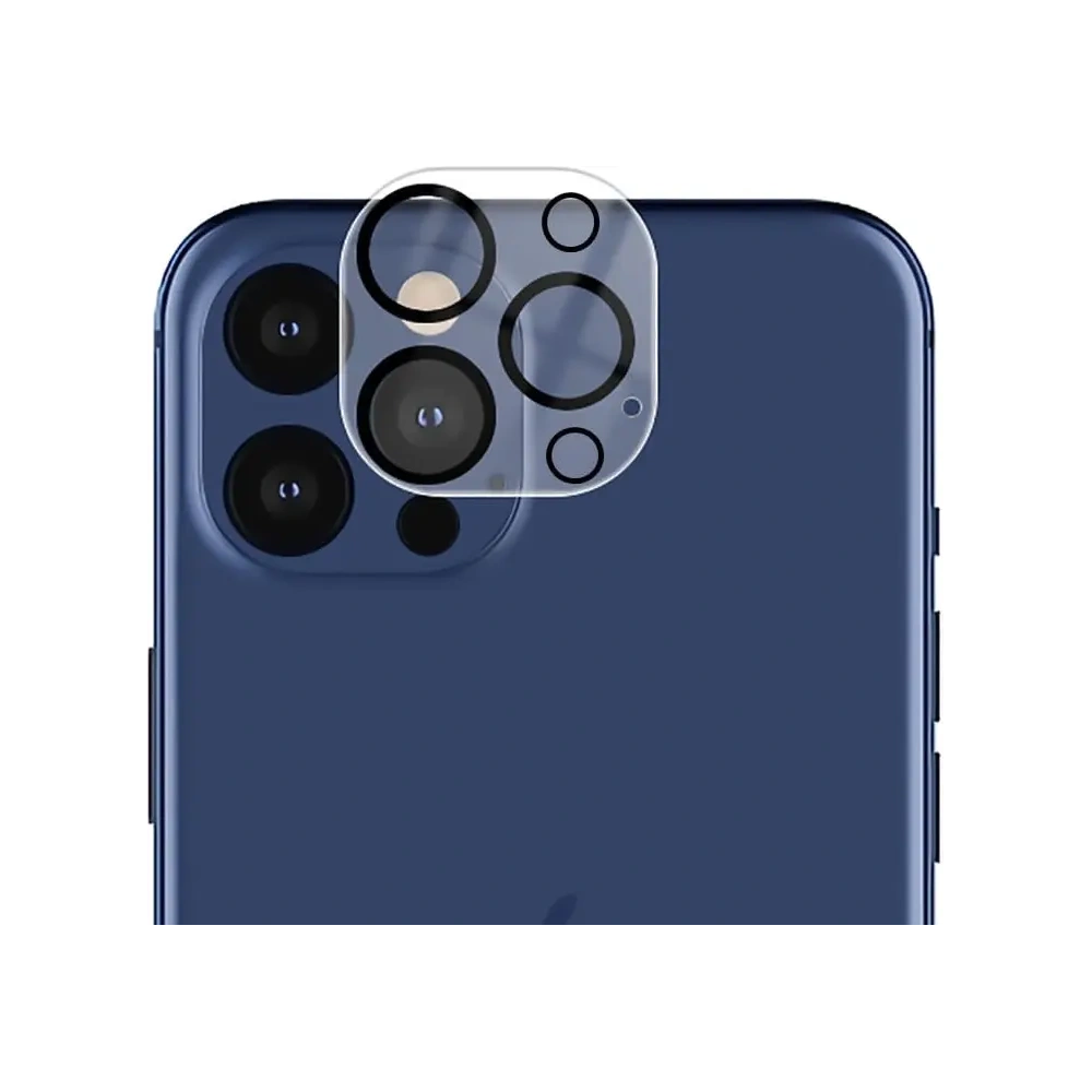 Szkło hartowane Bizon Glass Edge CF - [2 PACK] + ochrona na obiektyw Apple iPhone 12 Pro Max czarne