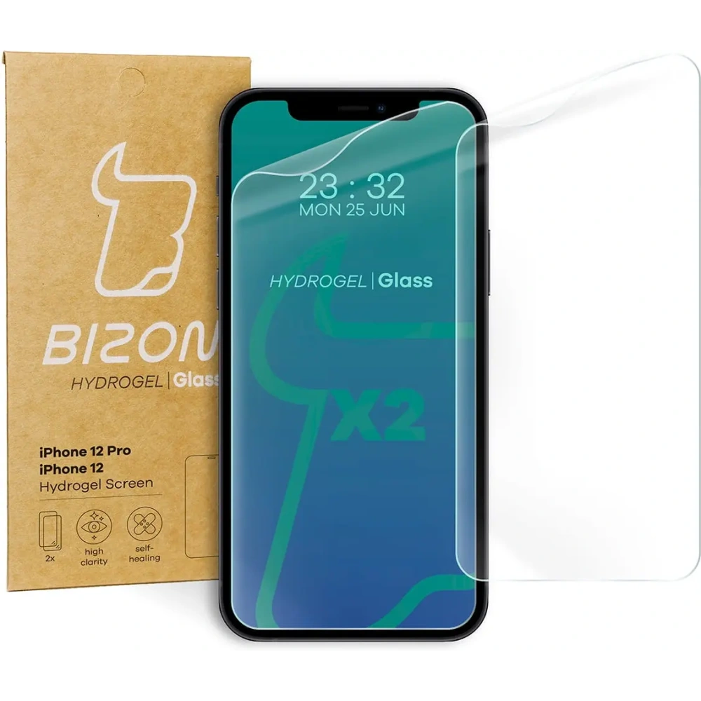 Folia hydrożelowa na ekran Bizon Glass Hydrogel Apple iPhone 12 / 12 Pro [2 PACK]