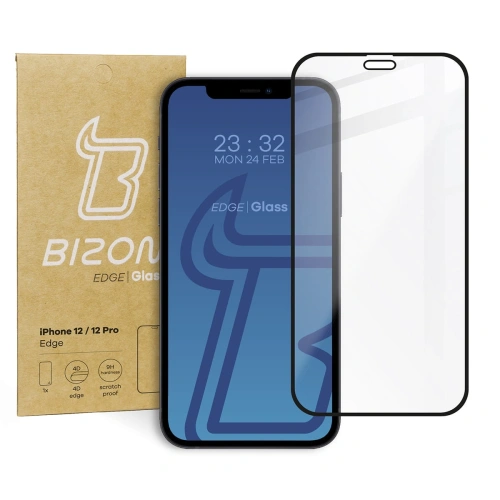Kup Szkło hartowane Bizon Glass Edge do Apple iPhone 12 / 12 Pro czarne - BIZ140 - {ean13} - Sklep Home Screen