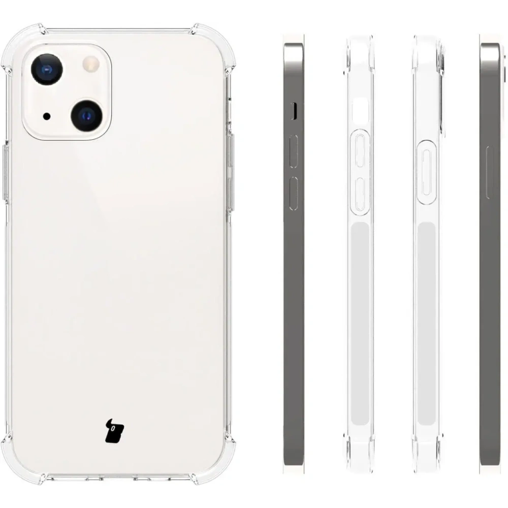 Etui + 2x szkło na ekran + obiektyw Bizon Case Clear Pack do Apple iPhone 13 przezroczyste