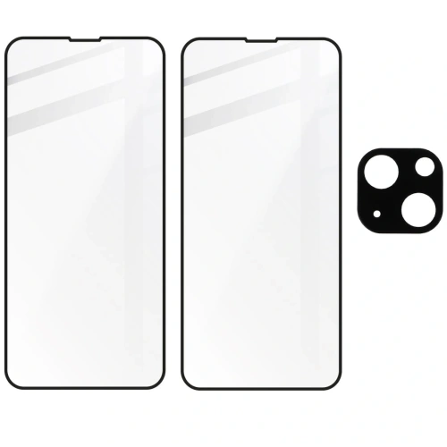 Kup Bizon Glass Edge edzett üveg - [2 CSOMAG] + lencsevédelem Apple iPhone 13 Mini fekete - BIZ153 - {ean13} - Sklep Home Screen