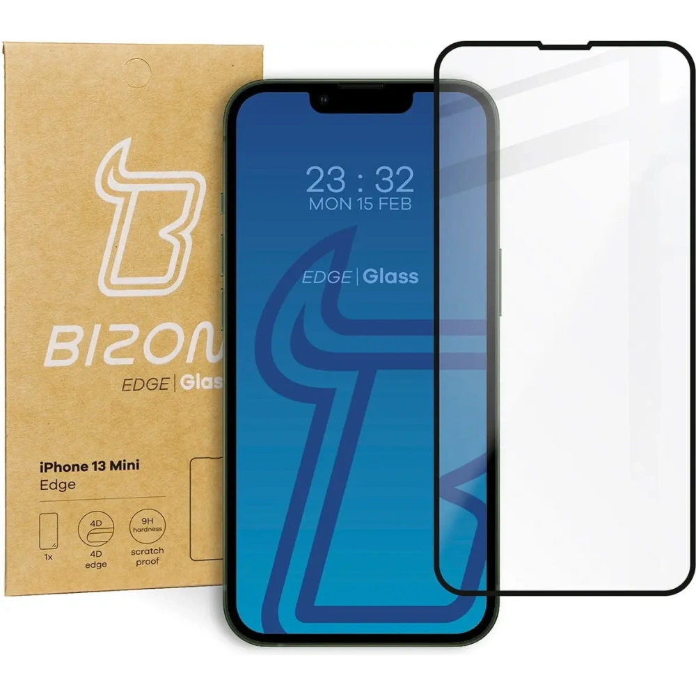 Szkło hartowane Bizon Glass Edge do Apple iPhone 13 Mini czarne
