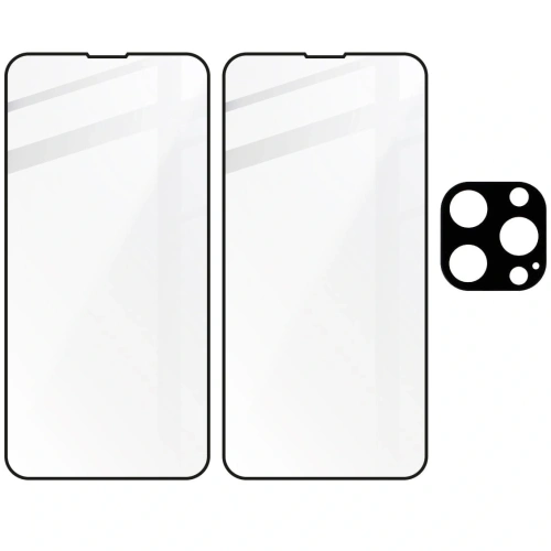 Kup Szkło hartowane Bizon Glass Edge - [2 PACK] + ochrona na obiektyw Apple iPhone 13 Pro czarne - BIZ160 - {ean13} - Sklep Home Screen